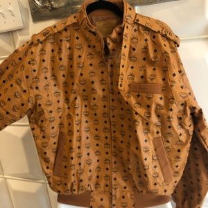 Vintage MCM Monogram Faux Leather Jacket Med.